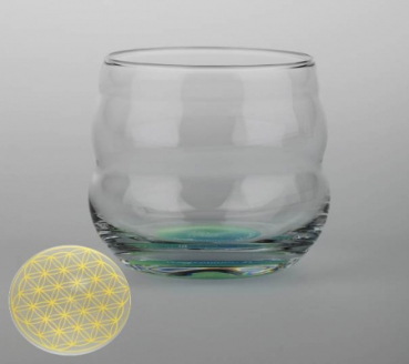 Vitalwasser-Trinkglas Mythos mit Blume des Lebens - in Gold - Kopie