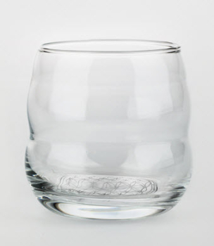 Vitalwasser-Trinkglas Mythos mit Blume des Lebens Weiss