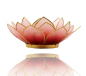 Preview: Ambiente Lotus Kerzenhalter mit Rand, rot - hell rot (Grösse: 13.5 cm)