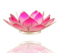 Preview: Ambiente Lotus Kerzenhalter silberfarben Ränder, hell rosa - ro (Grösse: 13.5 cm)