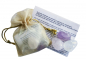 Preview: Golden Triangle: améthyste, cristal de roche, quartz rose, sac d'organza