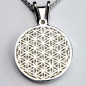 Preview: Pendentif fleur de vie acier inoxydable argenté Ø 30 mm - Kopie