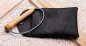 Preview: Reisetensor mit Taster in Etui Tasche Kunstleder schwarz