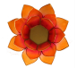 Preview: Lotus Teelichthalter orange goldfarbig