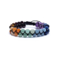 Preview: Bracelet Chakra réglable en deux rangées – 0,6 cm