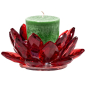 Preview: Lotus Kerzenhalter Kristall rot