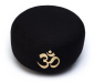 Preview: Coussin de méditation noir brodé d'OM, coton bio