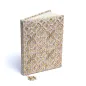 Preview: Notizbuch Samt beige/gold mit Blume des Lebens