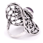 Preview: Bague fleur de vie améthyste argentée