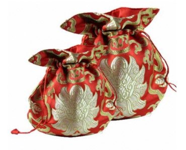 Sac brocart lotus - rouge