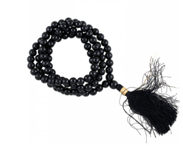 Mala noir onyx en qualité AA 108 perles 7 mm