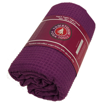 Yoga Handtuch rutschfest violett mit Silikonnoppen