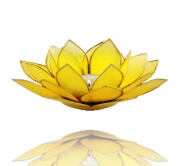 Chakra Lotus Licht mit Rand, citringelb (Grösse: 13.5 cm)