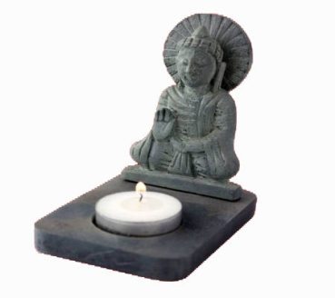 Photophore en pierre ollaire 'Bouddha'
