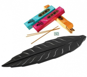 Encens Porte-feuille en stéatite noire