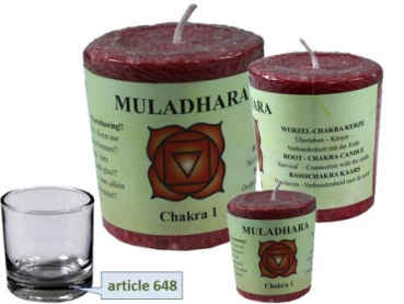 Chakra stéarine votive Bougie Parfumée Muladhara (force) Chakra 1