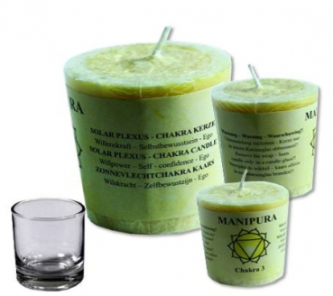 Chakra Bougie votive parfumée stéarine 'Manipura' (Esprit) Chakra 3