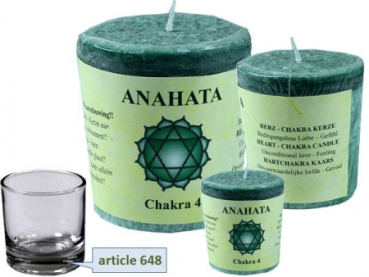 Chakra Bougie votive parfumée stéarine 'Anahata' (amour) Chakra 4