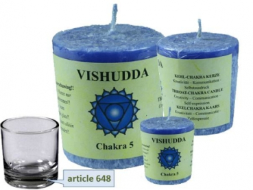 Chakra Bougie votive parfumée stéarine 'Vishuddha' (créativité) Chakra 5