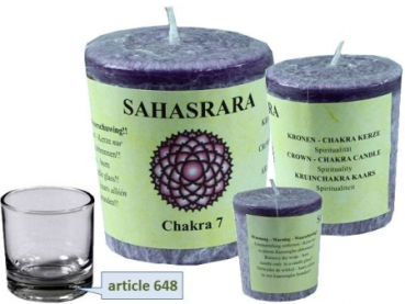 Chakra votive parfumée bougie de stéarine 'Sahasrara' (spiritualité) Chakra 7