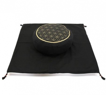Meditationsset Fleur de Vie noir / or
