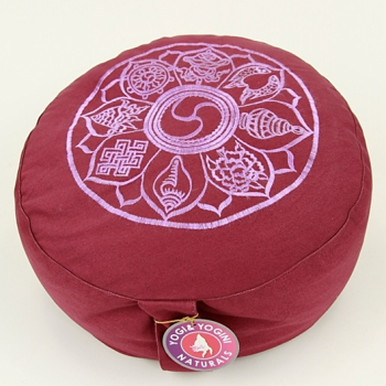 Méditation coussin 8 symboles auspicieux