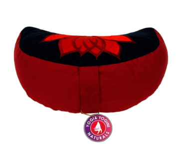 Meditationskissen Lotus rot/schwarz Halbmond
