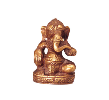 Ganesha sitzend, Messing (Grösse: 6,5 cm) hoch