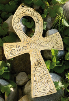 Ankh symbole en laiton avec symbole égyptien19cm