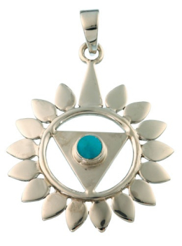 Pendentif Chakra, chakra de la gorge, m. turquoise