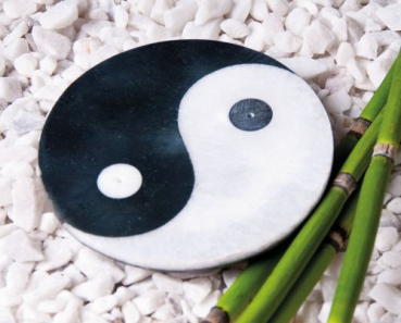 bâtons d'encens porte-yin yang, de marbre, Ø env. 10 cm