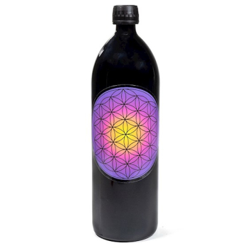 Trinkflasche Miron violett mit Blume des Lebens violett, 1 Liter
