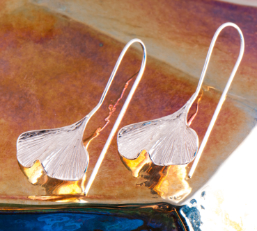 Boucles d'oreilles feuille de ginkgo