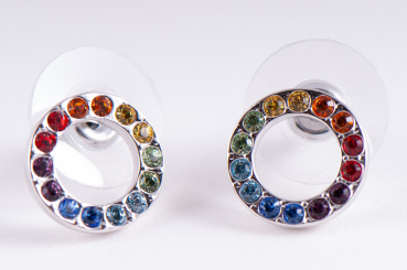 Boucles d'oreilles arc-en-ciel avec éléments Swarovski