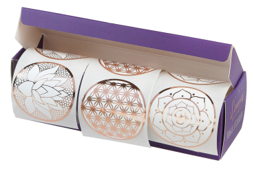 Autocollant Yoga (150 pcs.) Lotus, Fleur de Vie, OM 50 chacun