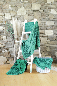 Serviette invité coton bio 30x46 cm émeraude / vert