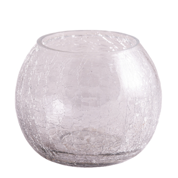 Verre à bougie chauffe-plat en aspect craquelé