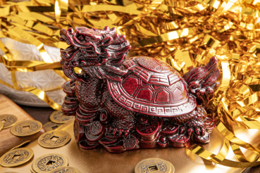 Tortue dragon, rouge Résine