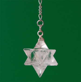 Pendule Merkaba cristal de roche Ø 25 mm