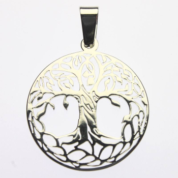 !! PLUS QUE 1 PIÈCE !! Pendentif arbre de vie acier inoxydable Ø 30 x 1,3 mm - Kopie - Kopie