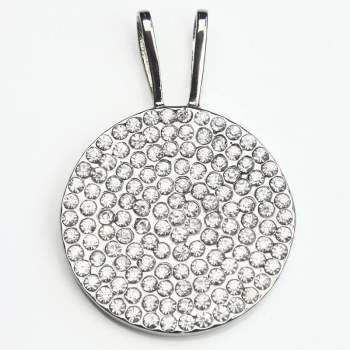 Pendentif Combinée inox avec strass Ø 30 x 3,5 mm