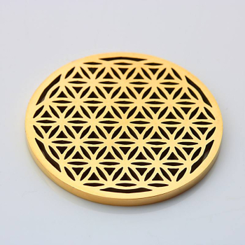 Panier à puce Flower of Life, laiton doré, Ø 23 mm