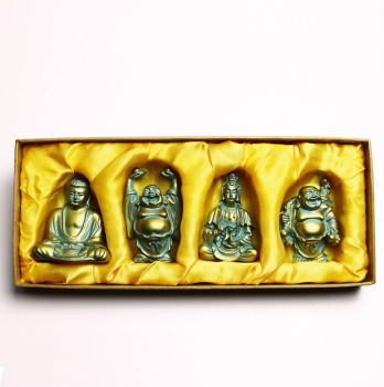 4er-Set Magnet-Buddhas 6 cm Polystone