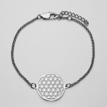 Bracelet fleur de vie filigrane en acier inoxydable Ø 20 mm