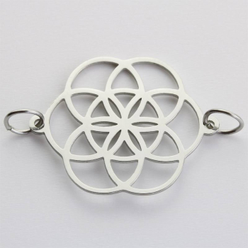 Pendentif Link Seed of Life filigrane en acier inoxydable Ø 20 mm