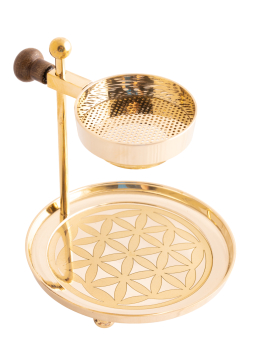 Cendrier à tamis « Fleur de vie », réglable en hauteur, en laiton