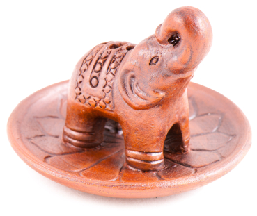 Porte-encens éléphant sur fleur de lotus Ø env.8 cm