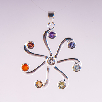 Pendentif roue chakra argent 925