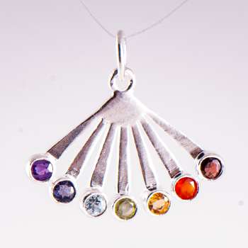 Pendentif éventail Chakra argent 925