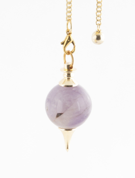Pendule en laiton avec boule d'améthyste